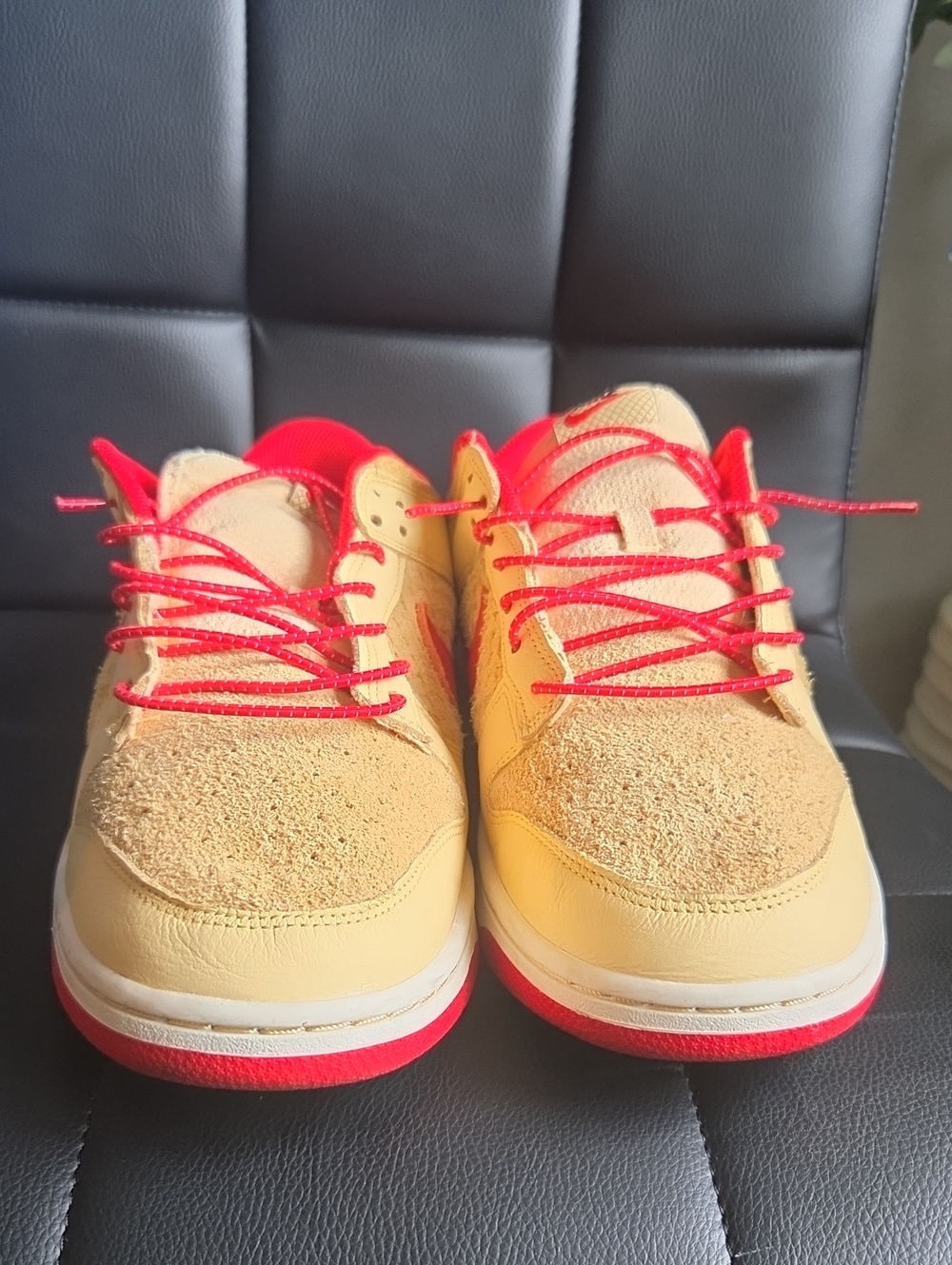 Nike Yellow and Red Low-Top Sneakers